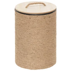 Cesta con tapa beige 38x25cm