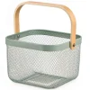 Cesta cuadrada de metal verde