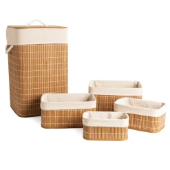 Cesta De Almacenaje De Bambú