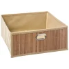 Cesta de almacenaje de baño de bambú