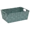 Cesta de almacenaje verde de poliéster 28 cm
