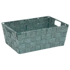 Cesta de almacenaje verde de poliéster 28 cm