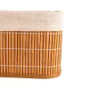 Cesta De Bambú Forrada Con Tela