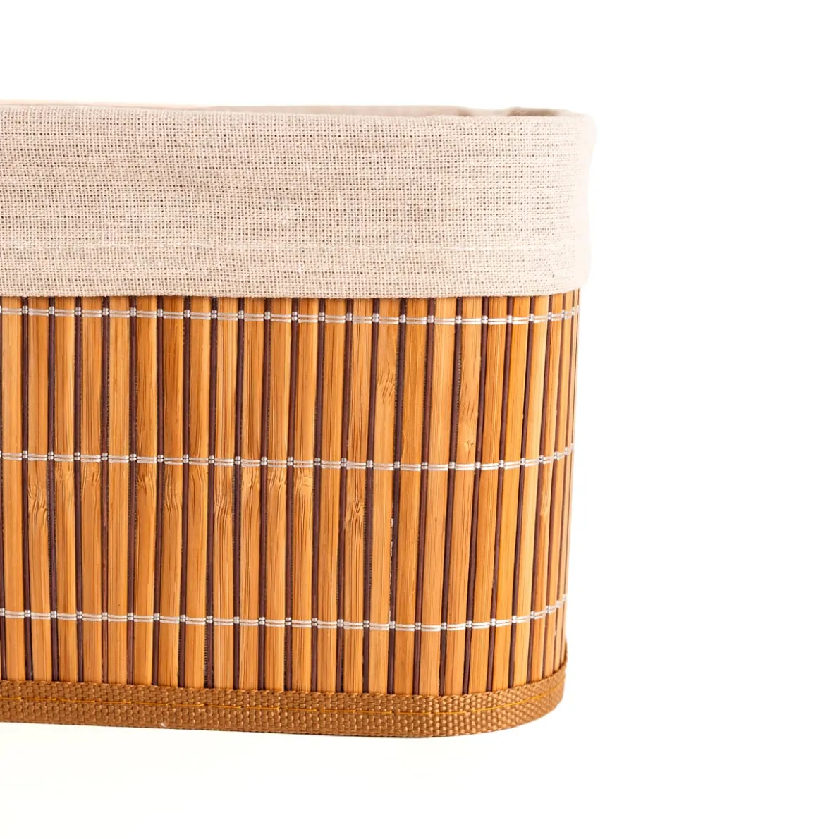 Cesta De Bambú Forrada Con Tela