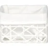 Cesta de baño blanca forrada con tejido