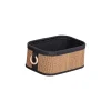 Cesta de baño de bambú con asa de madera 18x28cm