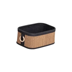 Cesta de baño de bambú con asa de madera 18x28cm