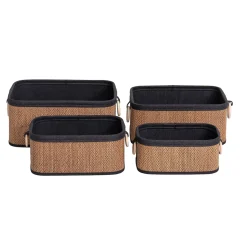 Cesta de baño de bambú con asa de madera 18x28cm