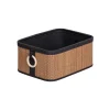 Cesta de baño de bambú con asa de madera 26x36cm