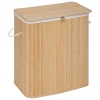 Cesta de baño de bambú con tejido doble