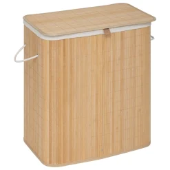 Cesta de baño de bambú con tejido doble