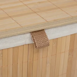 Cesta de baño de bambú con tejido doble