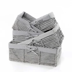Cesta de baño gris 16x25cm