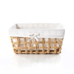 Cesta de baño natural y lino 24x32cm