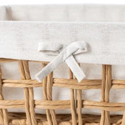 Cesta de baño natural y lino 24x32cm