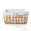 Cesta de baño natural y lino 35X28X17cm