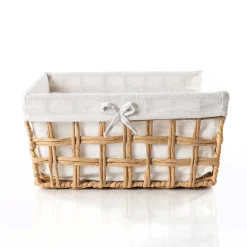 Cesta de baño natural y lino 35X28X17cm