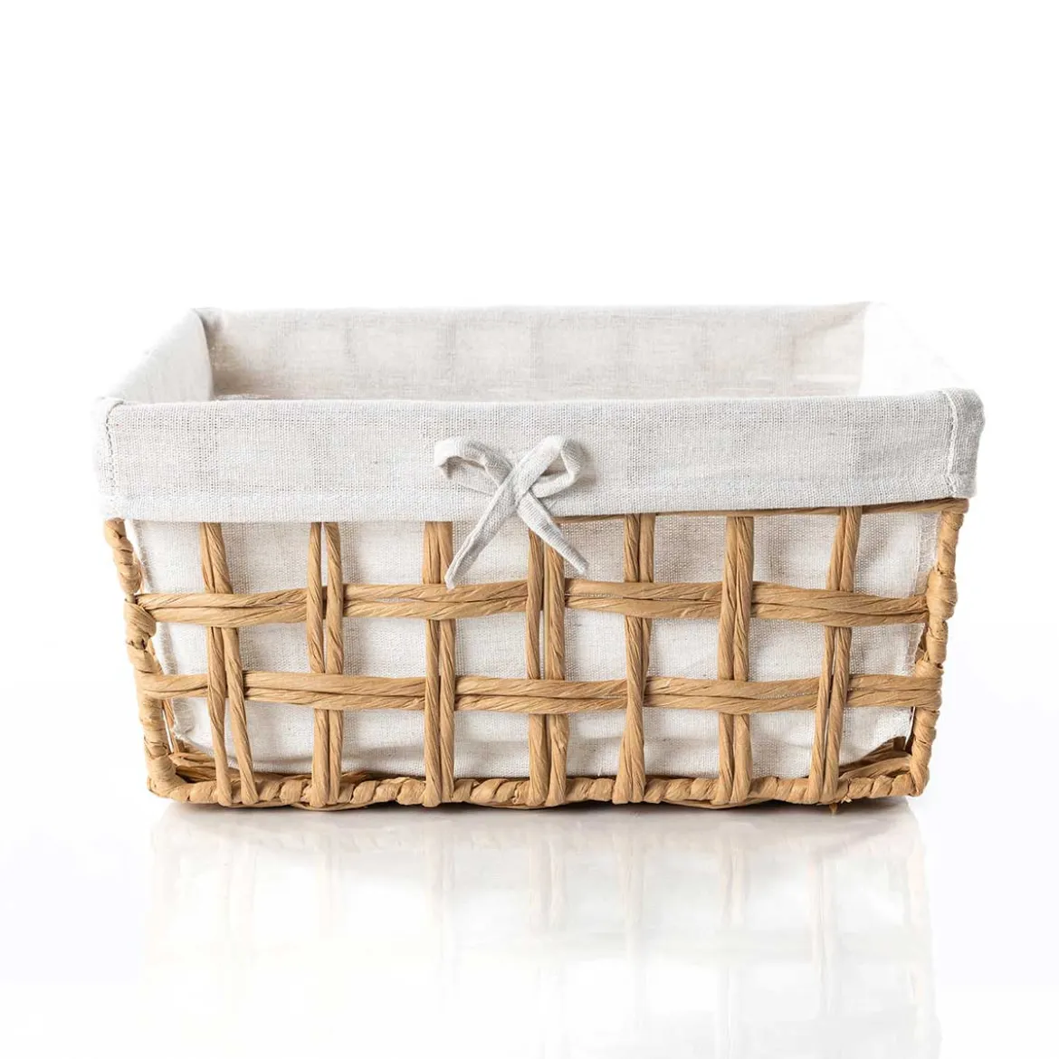 Cesta de baño natural y lino 35X28X17cm