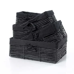 Cesta de baño negra 14x23.5x34cm