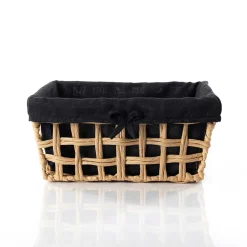 Cesta de baño negra y beige 20x28cm