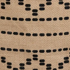Cesta decorada VALY beige y negro de yute 32cm