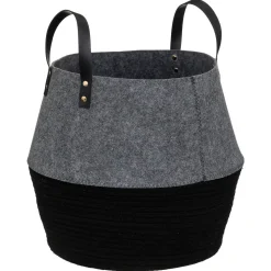 Cesta de fieltro gris y negro SOUL 39cm