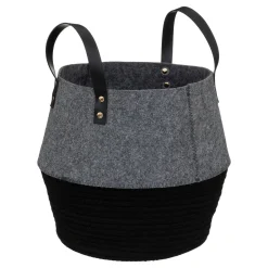 Cesta de fieltro gris y negro SOUL 31cm
