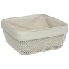 Cesta de pan cuadrado MAYAJ beige de metal