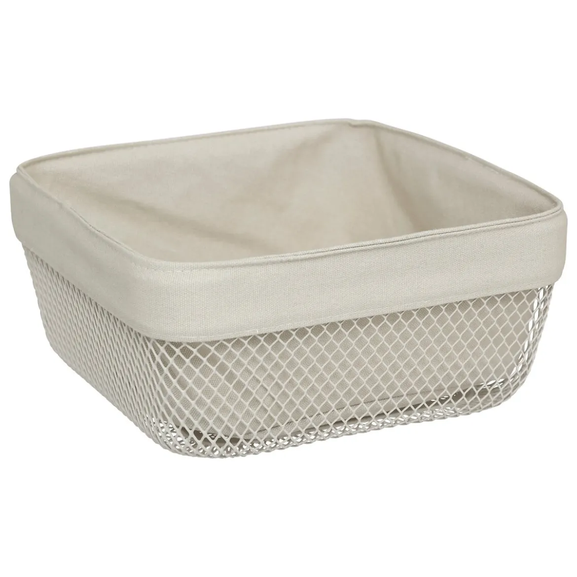 Cesta de pan cuadrado MAYAJ beige de metal
