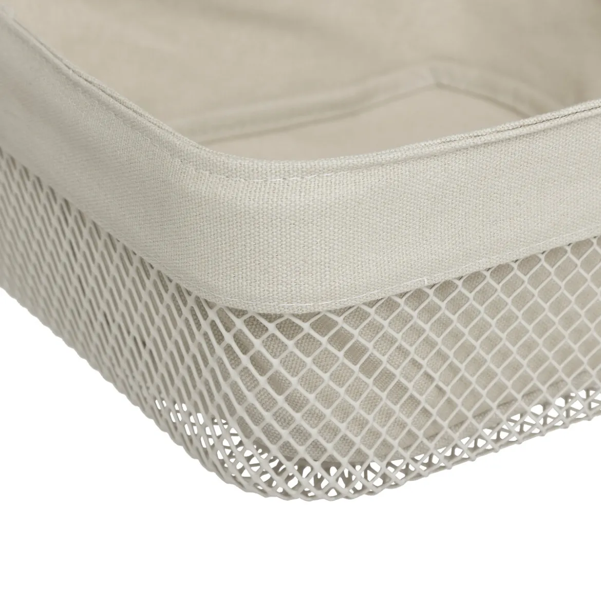 Cesta de pan cuadrado MAYAJ beige de metal