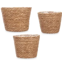 Cesta de rafia beige 18cm