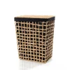 Cesta de ropa de baño negra y beige 48cm