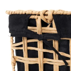Cesta de ropa de baño negra y beige 48cm