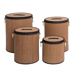 Cesta para colada con tapa y asa de madera 41cm