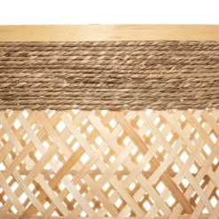 Cesta redonda beige de bambú 24x30cm