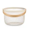 Cesta redonda de metal blanco 25.5cm
