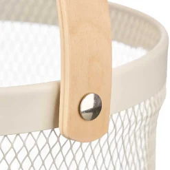 Cesta redonda de metal blanco 25.5cm