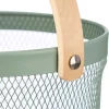 Cesta redonda de metal verde 25.5cm