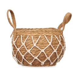 Cesta Redonda De Rafia Beige 20cm