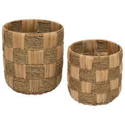 Cesta redonda NADI marrón de yute 30cm