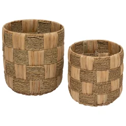 Cesta redonda NADI marrón de yute 24cm
