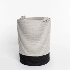 Cesta wc beige de algodón 33X45cm