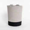 Cesta wc beige de algodón 37x50cm