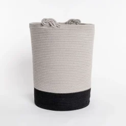 Cesta wc beige de algodón 37x50cm