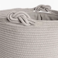 Cesta wc beige de algodón 37x50cm