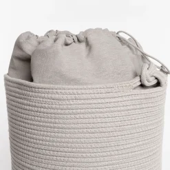 Cesta wc beige de algodón 37x50cm