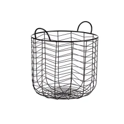 Cesto con asa negro de metal 38,5cm