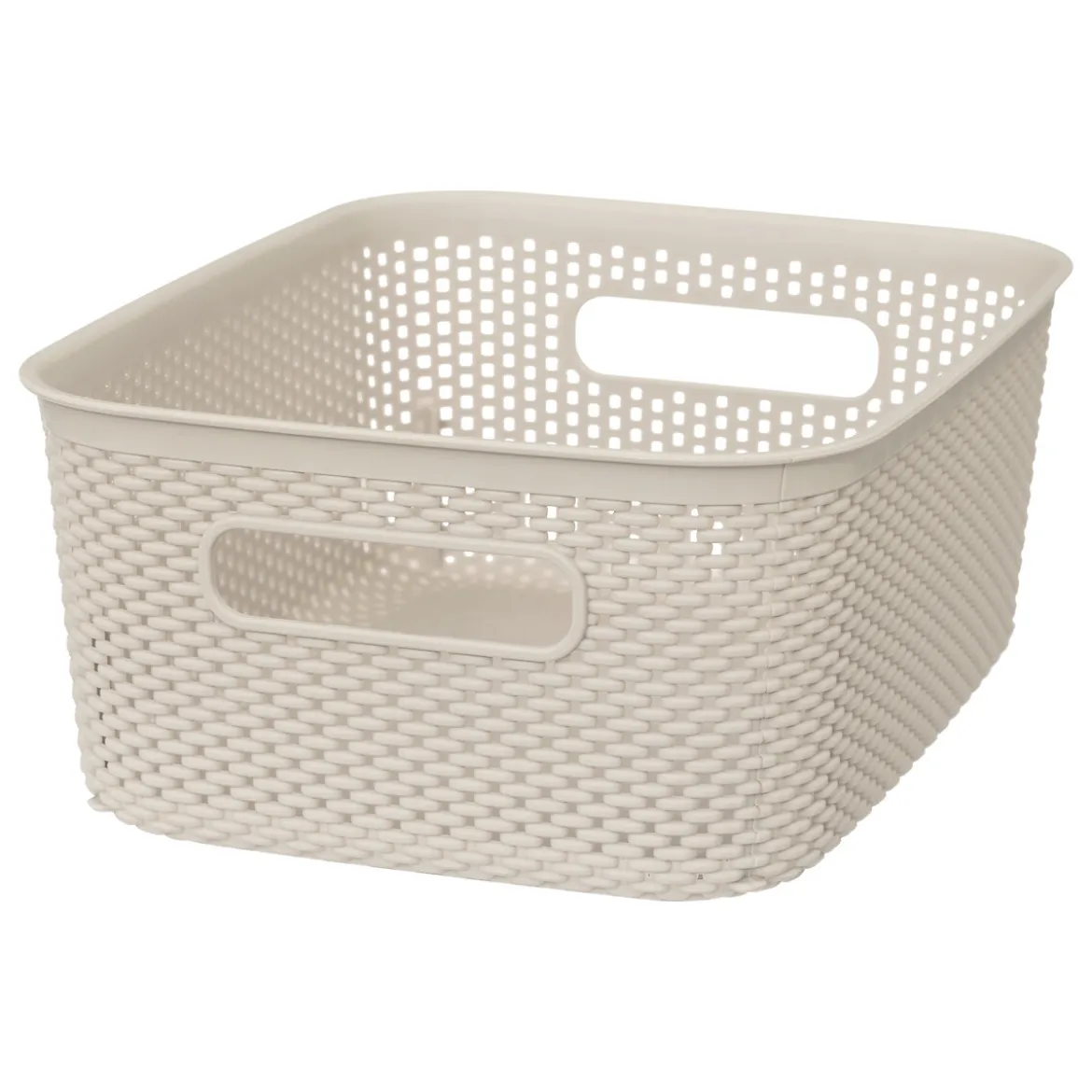 Cesto De Almacenaje De Crochet Beige 4L