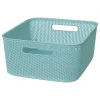 Cesto De Almacenaje De Crochet Azul 11L