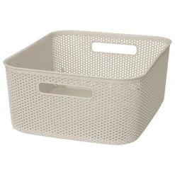 Cesto De Almacenaje De Crochet Beige 11L